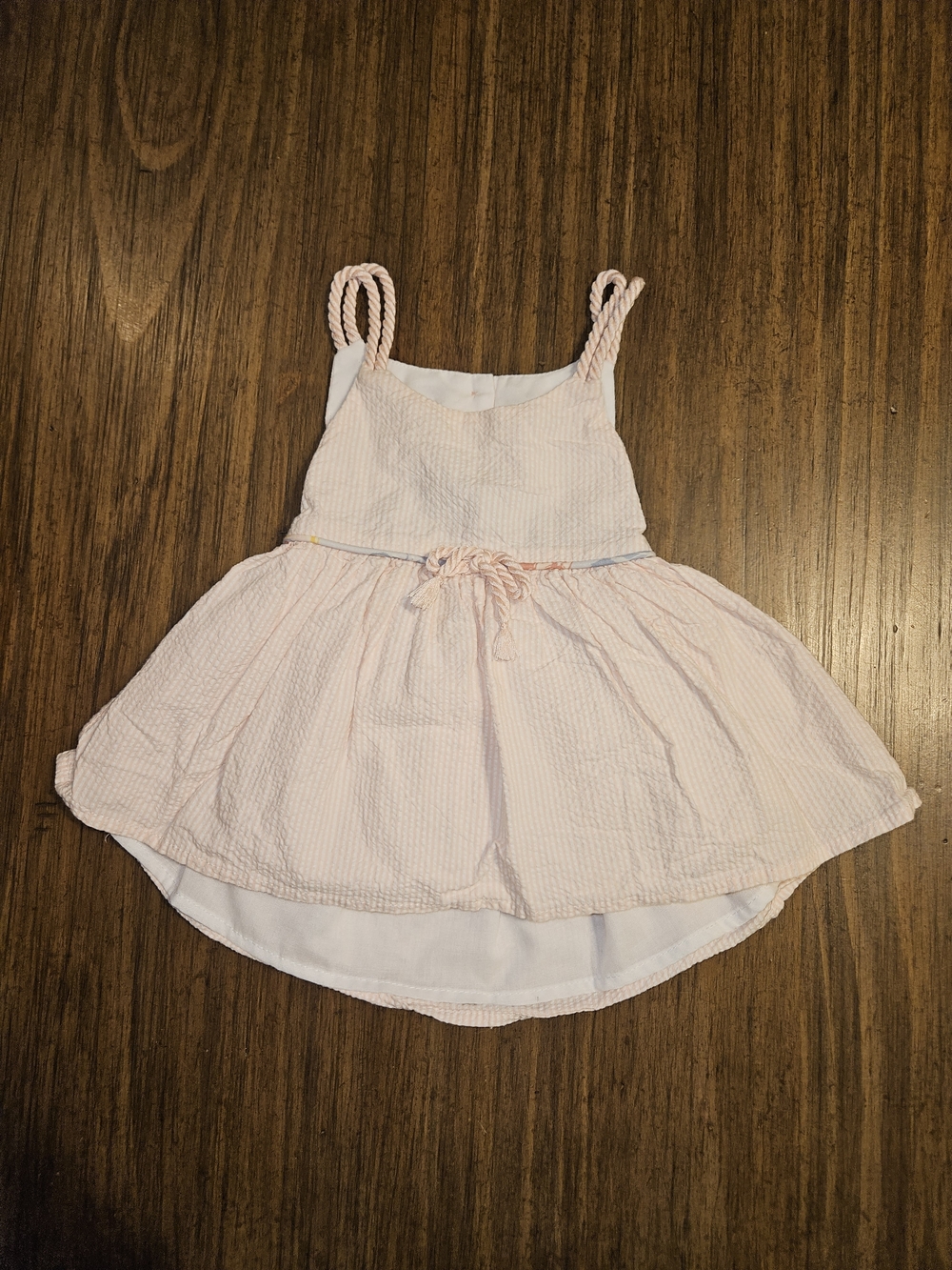 Tommy Bahama Light Pink Seersucker Rope-strap Sundress